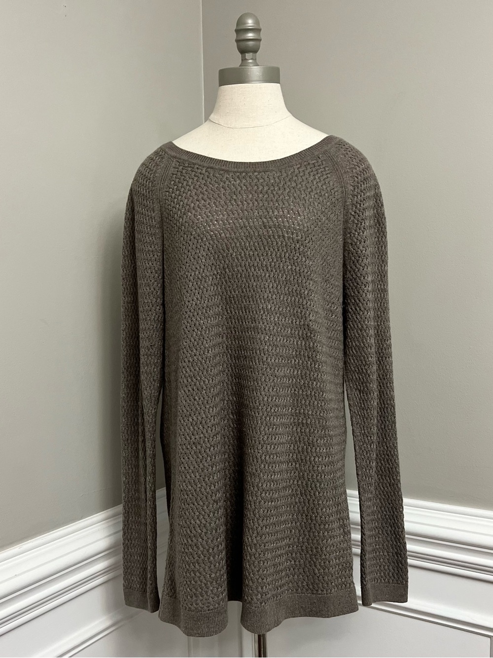 Women’s Sonoma Gray Waffle Long Sleeve Top